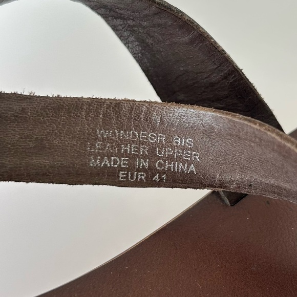 ASH Brown Leather Cork Block Heel Platform Sandals Strappy Open Toe 41 10.5-11 - Picture 10 of 11